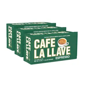 Cafe La Llave Dark Roast Ground Espresso Coffee, 16 oz Bricks (Pack of 3) – Cuban Style, Bold & Rich Flavor, for Espresso, Moka Pot & Drip