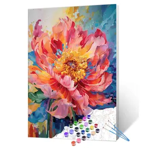 Tucocoo Blooming Flowers Paint by Numbers – Colorful Floral Wall Art Painting Diy Painting Supplies Painting Accessories Kit with Painting Tool Paintpens for Beginners, Easy Gift Choice, 16x20inch (40x50cm)