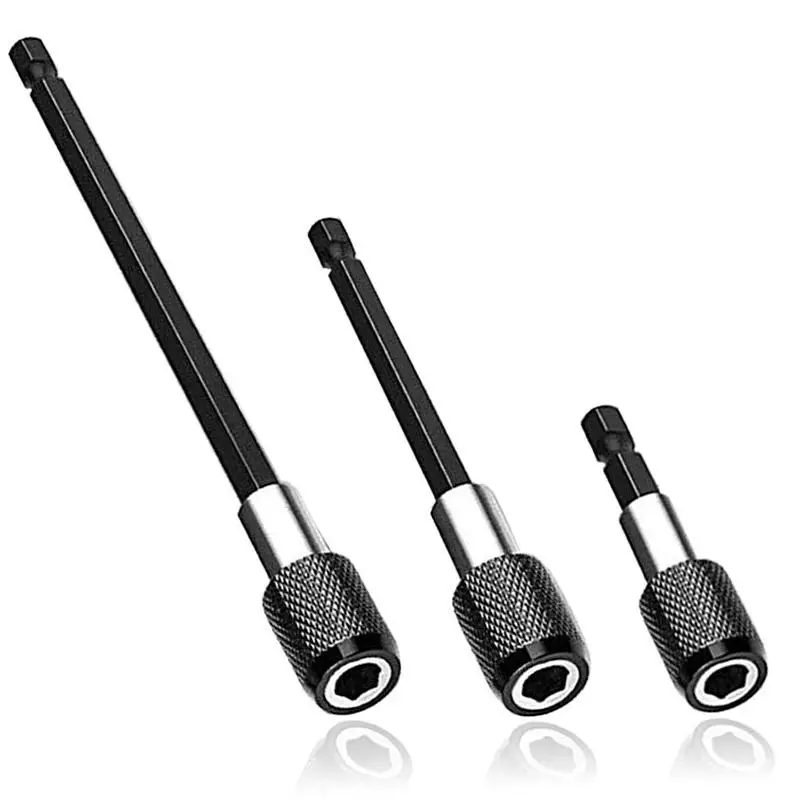 Drill Bit Extension Set, Magnetic Bit Extension, Quick Release Bit Extension with 1/4” Hex Shank, Power Tool Accessories for Drill, Screwdriver, Drill