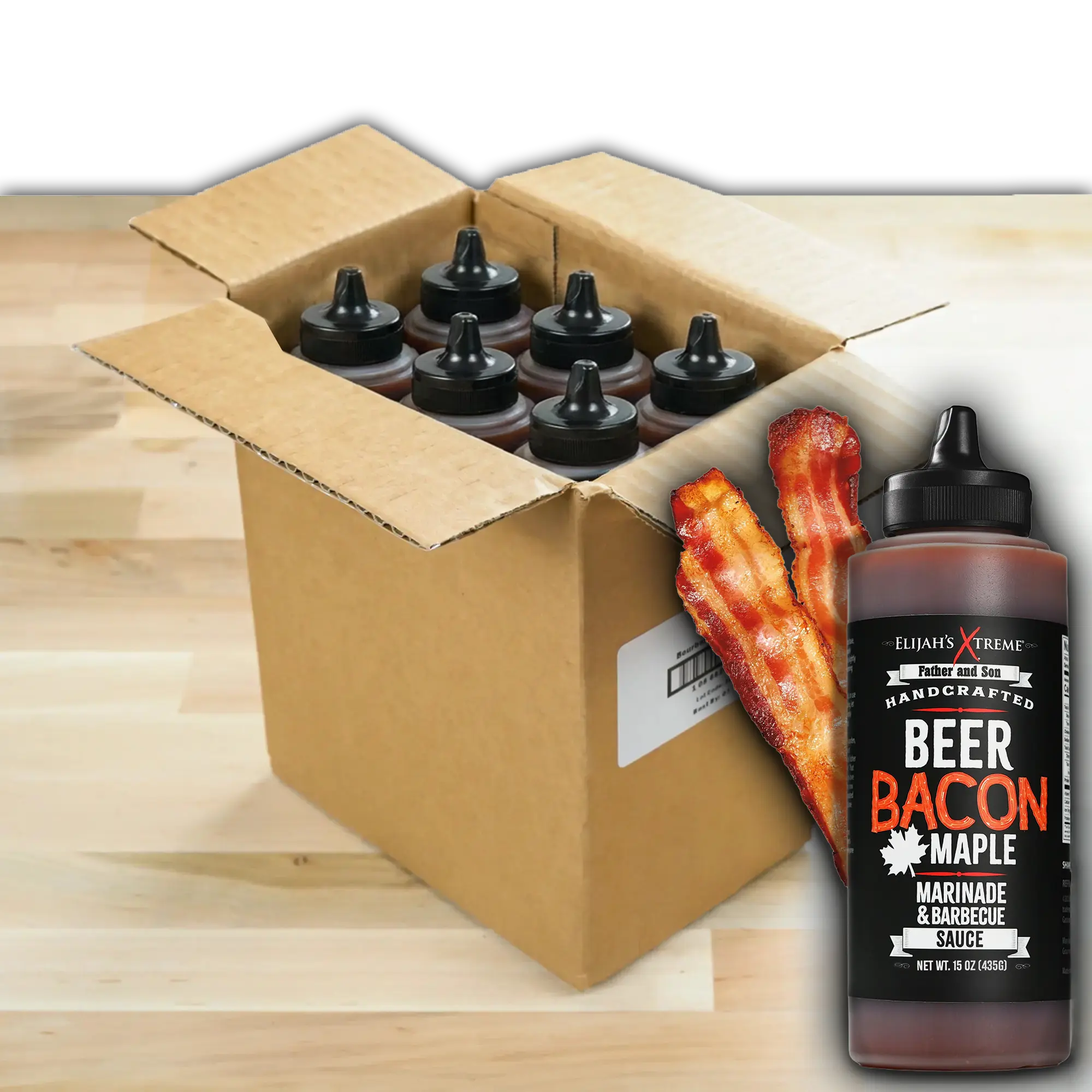 Elijah’s Xtreme Bacon Maple BBQ Sauce 6 Pack (12 fl oz Bottles), Gluten Free, No High Fructose Corn Syrup, Zero Fat Best Flavor Chicken