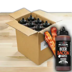 Elijah’s Xtreme Bacon Maple BBQ Sauce 6 Pack (12 fl oz Bottles), Gluten Free, No High Fructose Corn Syrup, Zero Fat Best Flavor Chicken