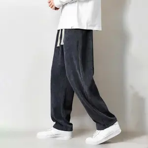 Men's Loose Fit Plain / Letter Patched Drawstring Waist Pants with Pocket Design, Casual Straight Leg Sweatpants, Spring & Fall Trousers for Men Outdoor Activities, Men Cargo Pants