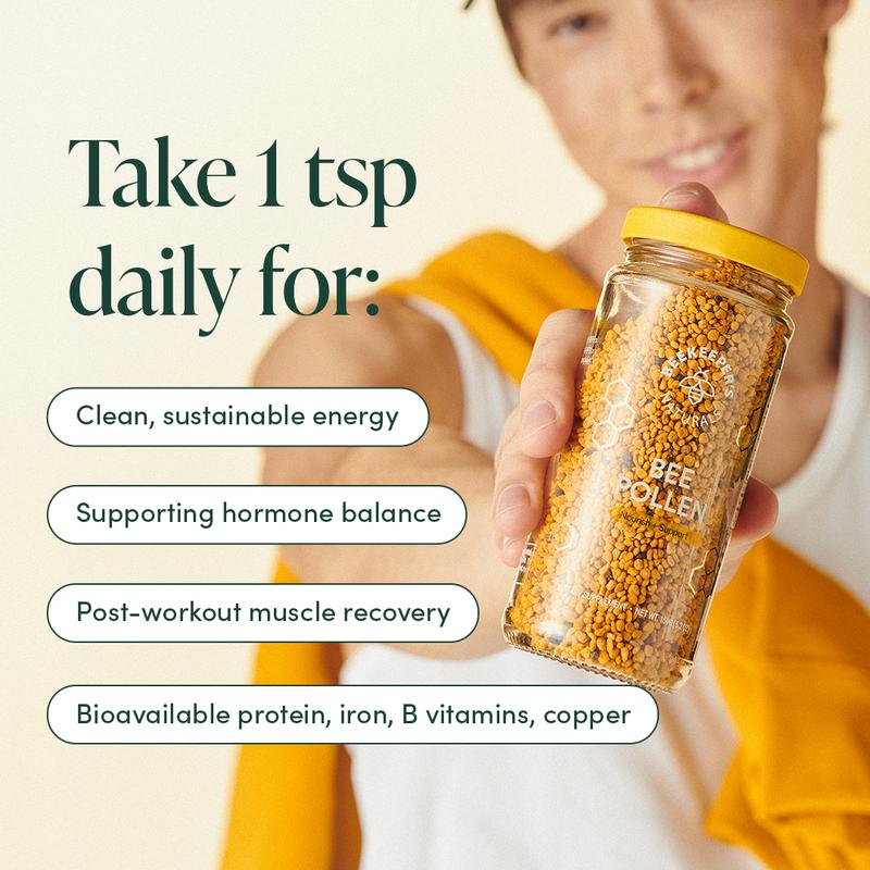 2x Bee Pollen - 100% Raw Granules for Energy, Immunity & Whole Body Wellness - Superfood Packed with Vitamin B, Minerals & Protein