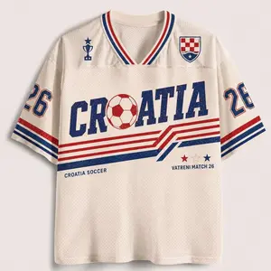 Croatia Soccer Jersey, Retro Vatreni Shirt, Custom Name Number Jersey, Croatian Football Fan Gift, Adriatic Match Tee E8Y