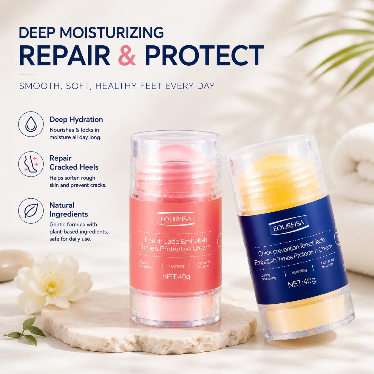 Buy 1 Get 1, Foot Care Cream, Anti Cracked Foot Cream, Moisturizing, Anti Crack, Softening and Nourishing Cream for Dry, Cracked Feet, Remove Dead Skin and Moisturize Dry Skin