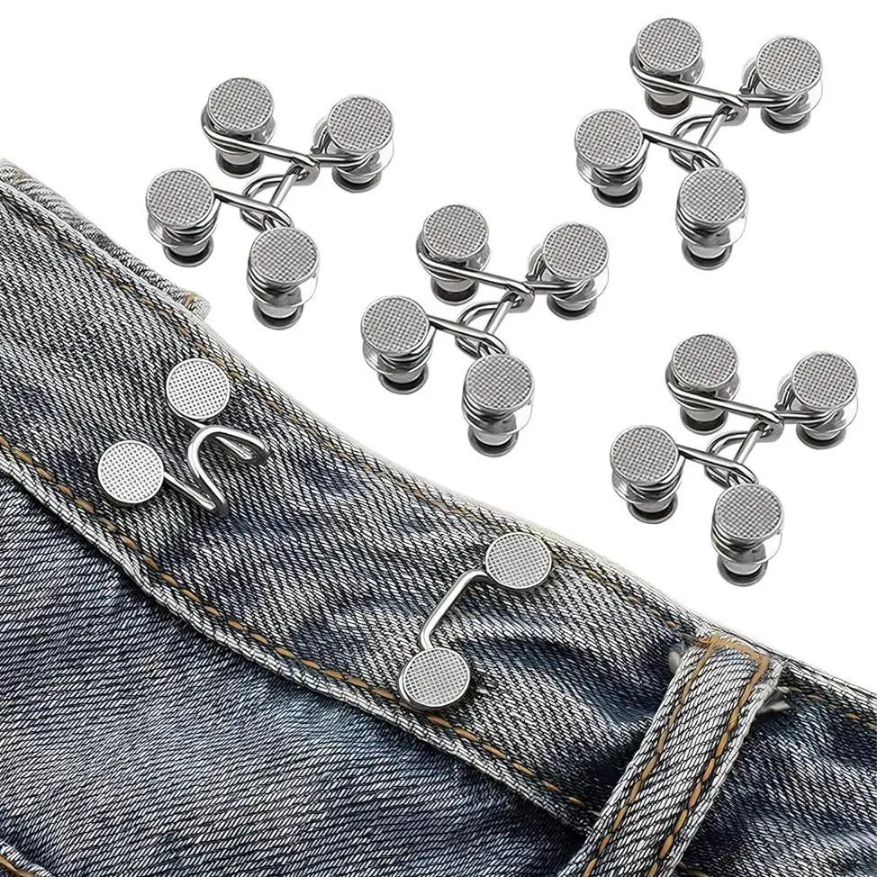 Jeans Button Tightener Set, 2/4 Sets Handmade Jeans Button Pins, Easy To Install Waist Tightener Button for Indoor & Outdoor