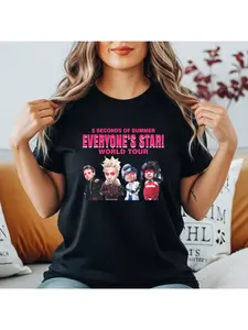 5SOS Global Stars World Tour Concert T-shirt - Pop Rock Music - Men's and Women's Universal T-shirt Top