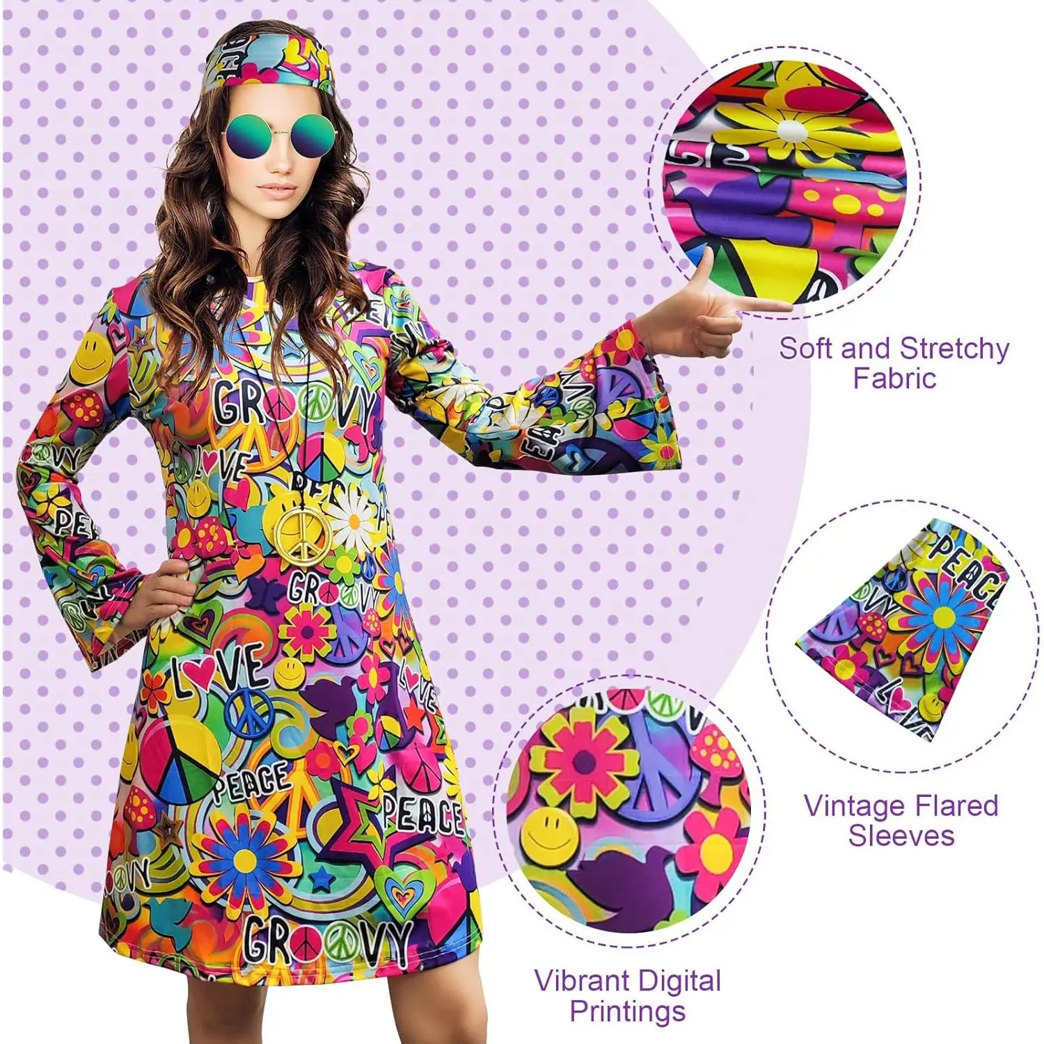 70s Hippie Dress Costumes Necklace Earrings Sunglass Women Disco Outfit, 60s Party Costume, Halloween Retro Dresses Womenswear Clothes Blue - TikTok Shop 70s Hippie Dress Costumes Necklace Earrings Sunglass Women Disco Outfit, 60s Party Costume, Halloween Retro Dresses Womenswear Clothes Blue - TikTok Shop
