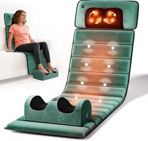 Complete Body Massage Mat Featuring Heat & Portable Shiatsu Neck And Back Massager Pillow, Lumbar Support &, 9 Vibration Motors & Heating Pad for The Back, Comprehensive Massager for Neck, Back, Waist, Hips, And Legs,stress  relief  products