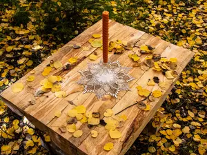 Linens Art And Things - Neutral Earth Tones White Jacquard Table Doily/ Placemat (11" Round/ 15" Round)