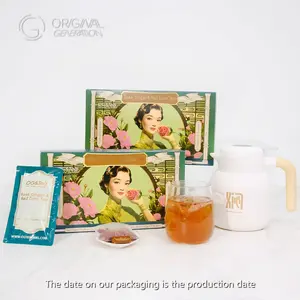 BOGO Period Tea Rose Red Date Brown Sugar And Ginger Tea 2Cartons (1Carton 119g 17g×7packs)×2 Caffeine Free With Free Titanium Thermos With Red Date, Brown Sugar, Goji Berry, Rose, Bamboo And Ginger