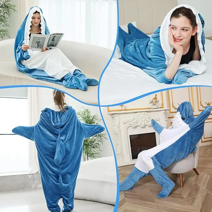 Deep blue shark sleeping bag