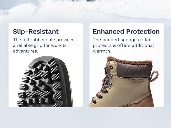 Bruno Marcs Men's Fur Lined Insulated Snow Boots