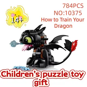 10375 Cute Dragon Pet Building Blocks Model, 784 Pieces Home Decor Toy, Suitable for Kids and Adults, Christmas Birthday Gift