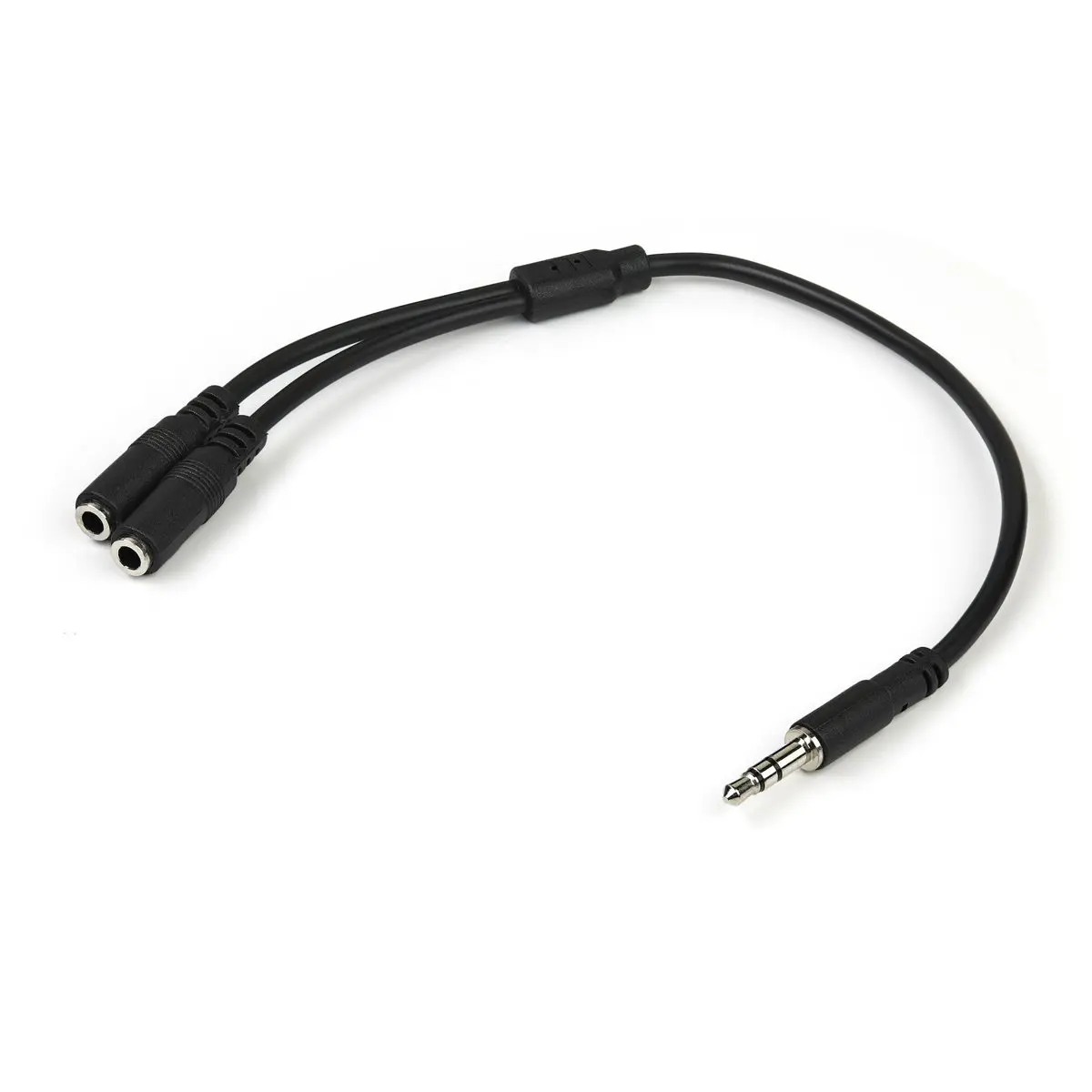 StarTech 3.5mm Male to 2x 3.5mm Female Slim Stereo Splitter Connector Cable - 28 AWG Audio Accessory for Mobile Digital Devices, Computer