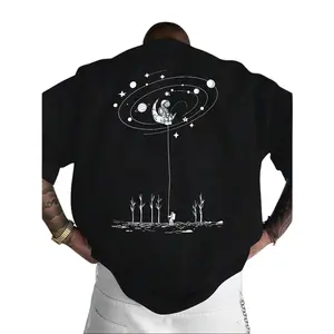Men's Fashionable Printed Loose Fit Short Sleeve T-Shirt |   Exquisite Design |   Summer Essential |   Easy To Match, Showcasing Your Style