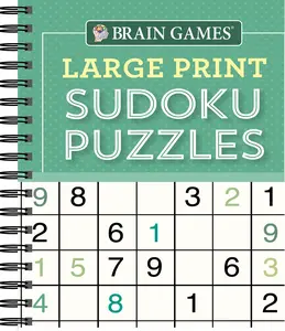 Brain Games - Large Print Sudoku Puzzles (Green) -- Publications International Ltd - Spiral