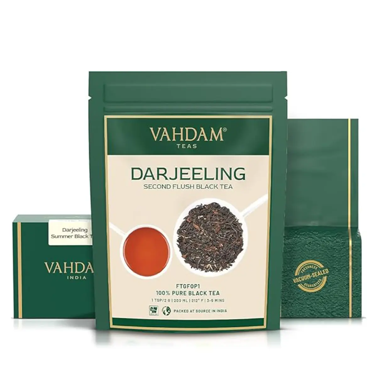 VAHDAM, Darjeeling Tea Leaves From Himalayas 170+ Cups (340g/12oz) Pure Unblended Darjeeling Black Tea, FTGFOP1 Grade Loose Leaf Tea | Packed & Shipped Direct From Source In India