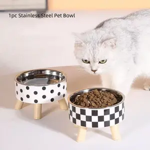 Elevated Cat/dog Bowl, Stainless Steel Anti-Slip Pet Feeder with Stand, Large Capacity Dog Food Bowl, Prevents Neck Strain, Single Bowl Design