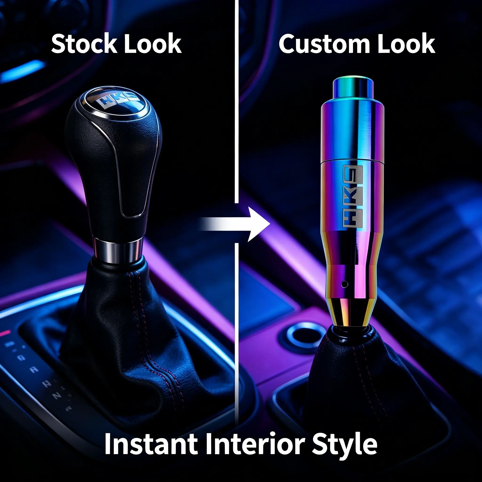 Colorful Aluminum Diamond Shift Knob, Universal Car Gear Shifter Lever with M8/M10/M12 Adapters, Easy-Install Interior Upgrade for Manual & Automatic Cars