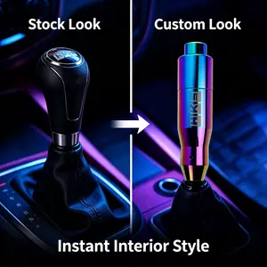 Colorful Aluminum Diamond Shift Knob, Universal Car Gear Shifter Lever with M8/M10/M12 Adapters, Easy-Install Interior Upgrade for Manual & Automatic Cars