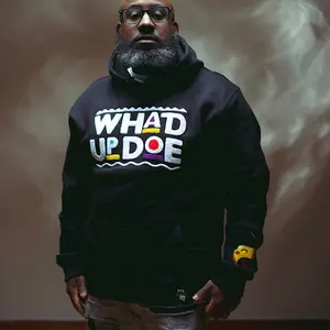 (PreOrder) “Whad Up Doe" Black Chenille Hoodie