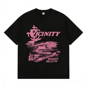 Vicinity Hidden Hills 94 Retro Graphic T-Shirt | Y2K Streetwear Pink Print Tee for Men & Women | Vintage 90s LA Casual Top | Perfect Gift for Street Style Fans