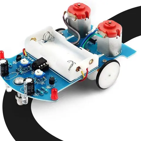 Soldering Practice Kit, Line Following Robot Car Kit Beginners DIY Smart Car Soldering Project Kit for School Competition STEM Education, Learning Electronic project for 10+ Years Old practice kit project kit soldering