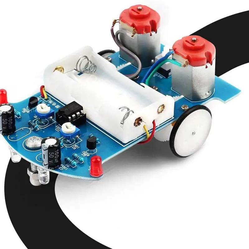 Soldering Practice Kit, Line Following Robot Car Kit Beginners DIY Smart Car Soldering Project Kit for School Competition STEM Education, Learning Electronic project for 10+ Years Old practice kit project kit soldering