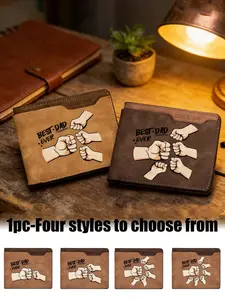 Men's Stylish Wallet with Dad Fist Pattern, Faux Leather Travel Card Holder, Father's Day Birthday Anniversary Gift for Husband Lover, Wallet Cards Storage