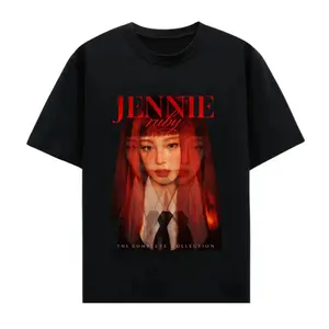 Jennie Kpop Graphic Tee Rubi Shirt Trendy Fan Merch Kpop Idol Inspired Tee Unisex Cotton Oversized Streetwear Casual Everyday Style Concert Outfit Korean Fashion Aesthetic Y2K Pop Star Gift Trend Top