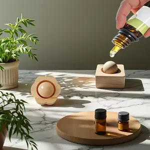 Wooden Essential Oil Diffuser, Slow Release Scent, Natural Wood Grain, Long-Lasting Home Car Office Use, No Battery Needed, Perfect Gift