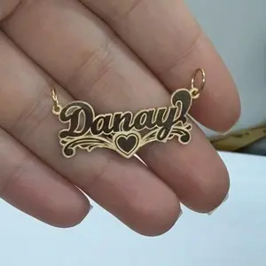 1OK DIJES PERSONALIZADOS Personalized Pendants for Everyday Wear Unisex 10K & 14K Custom Name Necklaces Durable Solid Chain Jewelry