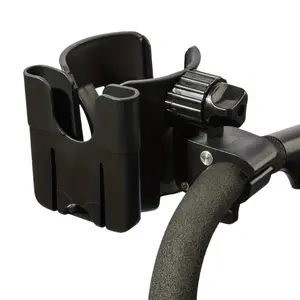 Two-In-One Universal Stroller Cup Holder with Phone Stand, Stroller Accessories, Universal Bottle Rack, Durable & Convenient Design