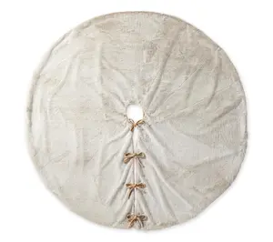 Glitzhome 60" XL Lux Faux Rabbit Fur ChristmasTree Skirt