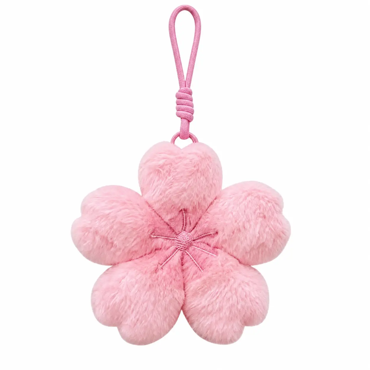 Pink Plush Keychain Bag Charms, Soft Cherry Blossom Branch, Deer, Lighthouse and Flower Hanging Accessories for Bags and Backpacks