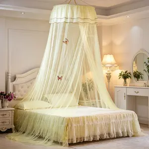 Universal Princess Bed Canopy, Single Entry Fine Mesh Dome Bed Curtain, Bedroom Decorative Mosquito Net, Fits All Standard Bed Sizes, Mosquito Netting