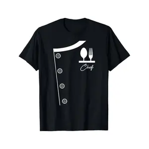 100% Cotton Chef Shirt Uniform Jacket Cooking Tee Gift T-Shirt