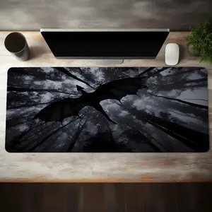 Forest Dragon Pattern Large Gaming Mouse Pad, Non-slip Computer Keyboard Pad, E-sports Office Desk Mat, Suitable for Home Office Games
