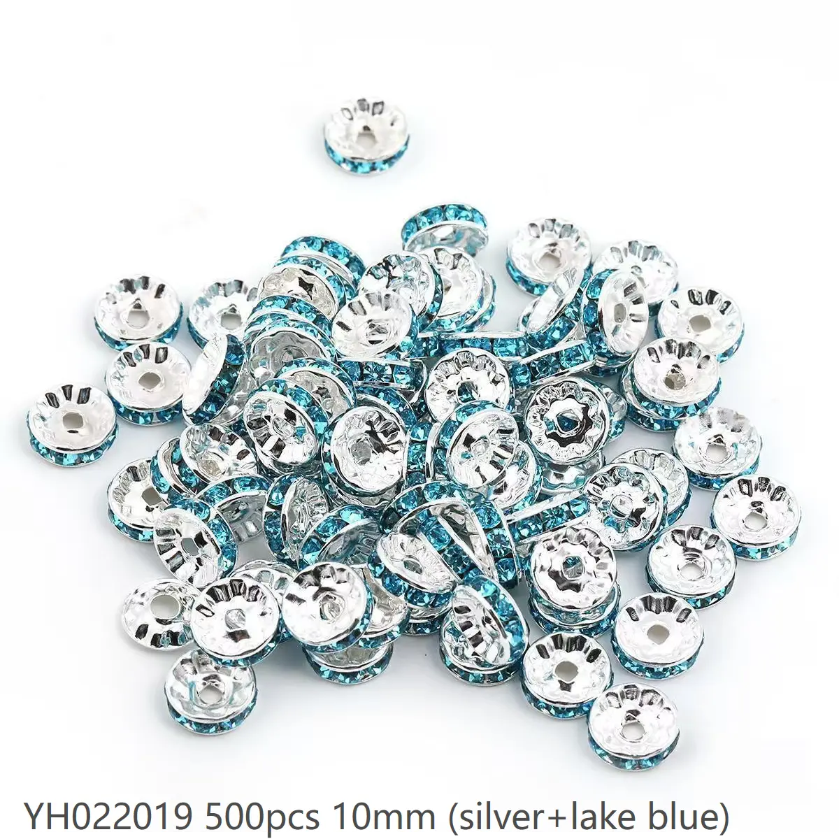#22（10mm 500pcs) Silver/Lake Blue YH022019