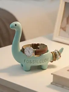 Concrete Dinosaur Jewelry Tray – Ring Holder Dish, Minimalist Stone Trinket Tray, Aesthetic Vanity Decor, Mint Blue Cute Highland  Ornaments desktop