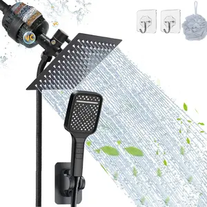 Filtered Shower Head, 1 Set 20 Stage Shower Filter 8" Rain Shower Head with 7Function Handheld Showerhead Combo [Package List As Picture Shown], Summer Gift Ideas, Rainfall Shower Head