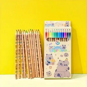 12-Pcs Cute Capybara Color Pencil Set, Suitable Artists and Students- 0.5mm Lead- Drawing, Writing, Sketching, and Note-Taking, Professional Edition School and Office, Colored pens set