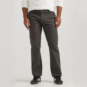 Men's Dark-Colored Straight-Leg Canvas Pants with Stain Resistance