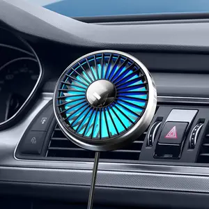 USB  Ven Fan with Color Light, 360?Rotatable Mini Portable Clip  Fans that Blow Cold Air,  Ac Air Vent Booster Fan Small Cooler Cooling Fan for , Van, , SUV, Rv, Utv Cab
