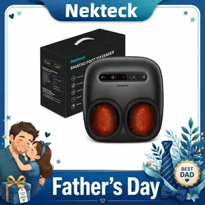2026 Upgraded Nekteck mothersdaygift Foot Massager with Heat, Electric Shiatsu Foot Massage Machine, Improves Blood Circulation, Relieves Plantar Fasciitis & Neuropathy, 3 Adjustable Intensities, Valentine’s Day Gifts for Men & Women