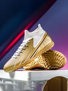 Unisex's Ombre Lace Up Soccer Shoes, High Performance Outdoor Football Shoes, Durable Shoes for Competitive Games