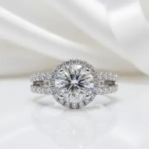 2 Carat Round Cut Diamond Option Split Shank Engagement Ring