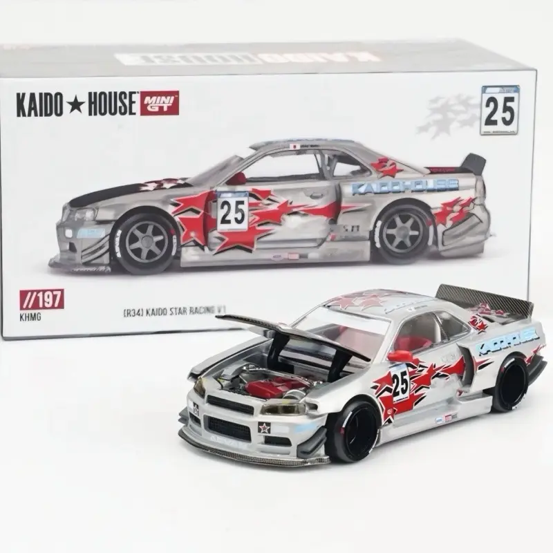 Kaido House x Mini GT 1:64 Skyline (R34) Kaido Star Racing V1 Diecast Model Car
