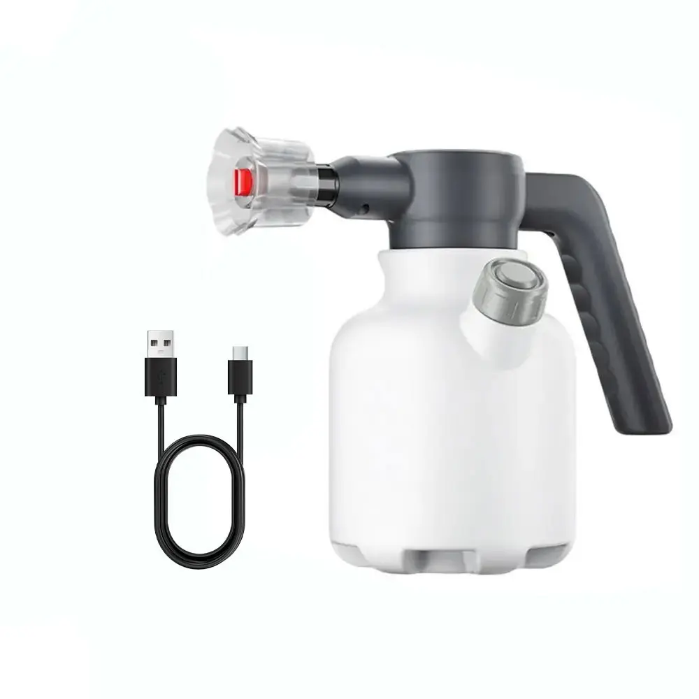 Electric Car Foam Sprayer 2L Large Capacity Dual Motor Long Battery Life Self-Priming Rechargeable Compressor 75 Degree Fan-Shaped Foam Dispenser for Car Cleaning and Detailing Car Washing Tool Car Wash Equipment Car Detailing Product